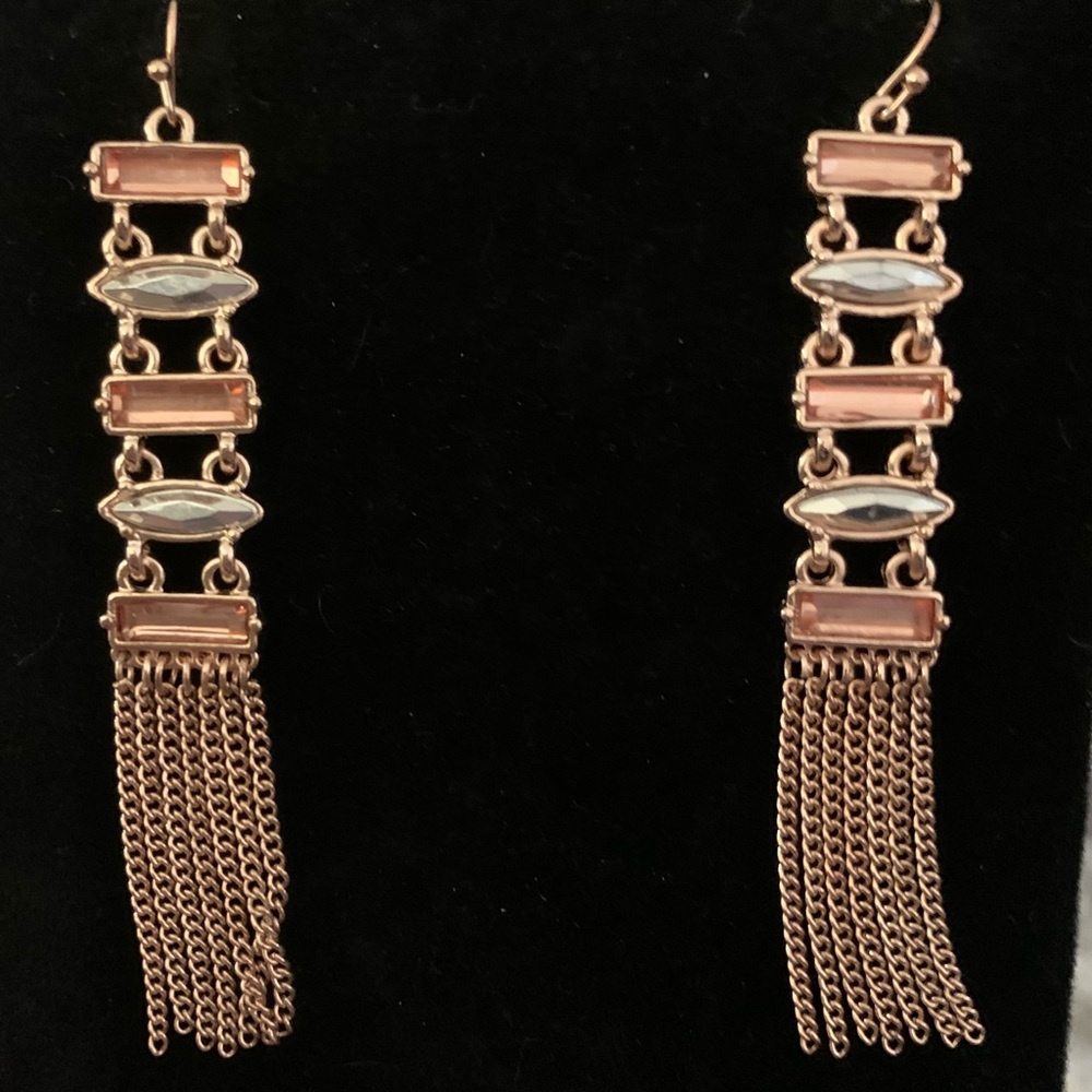Nicole Miller Dangling Earrings Rose Gold